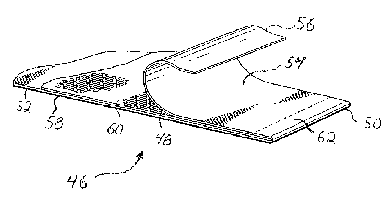 Membrane leaf packet with reinforced fold