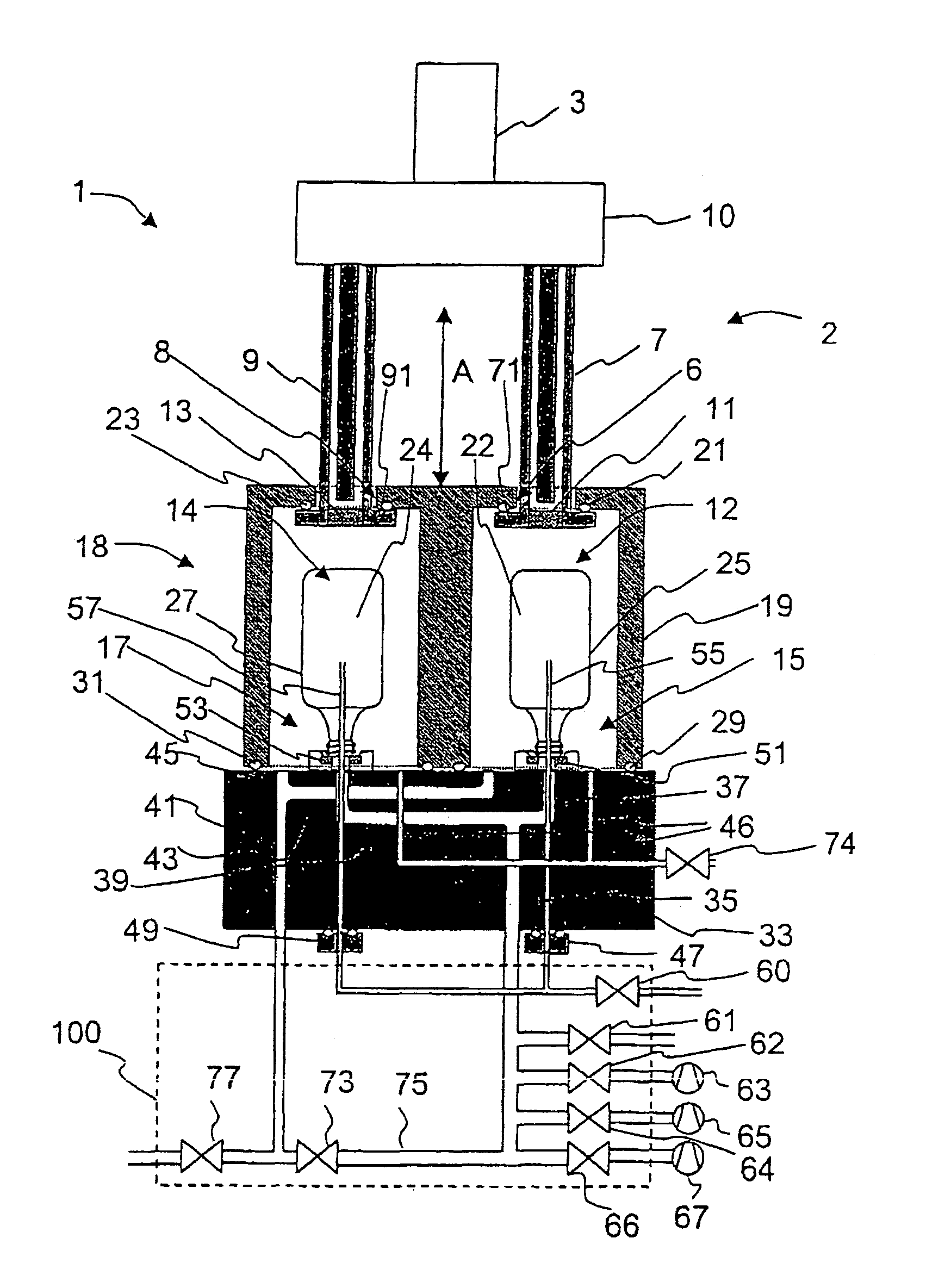 Multi-place coating apparatus and process for plasma coating