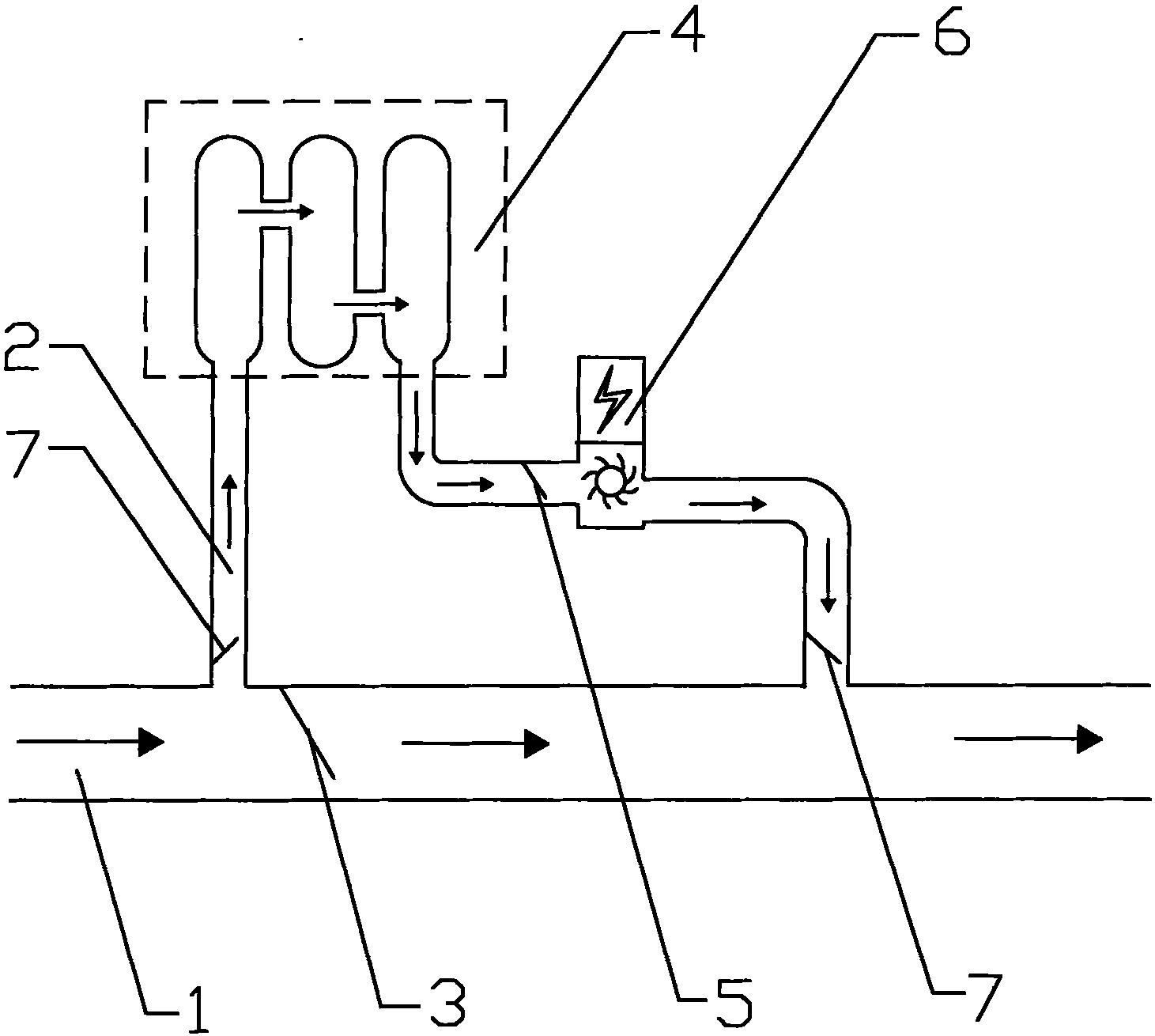 Natural gas pipeline air flow gravitational force driving generation system