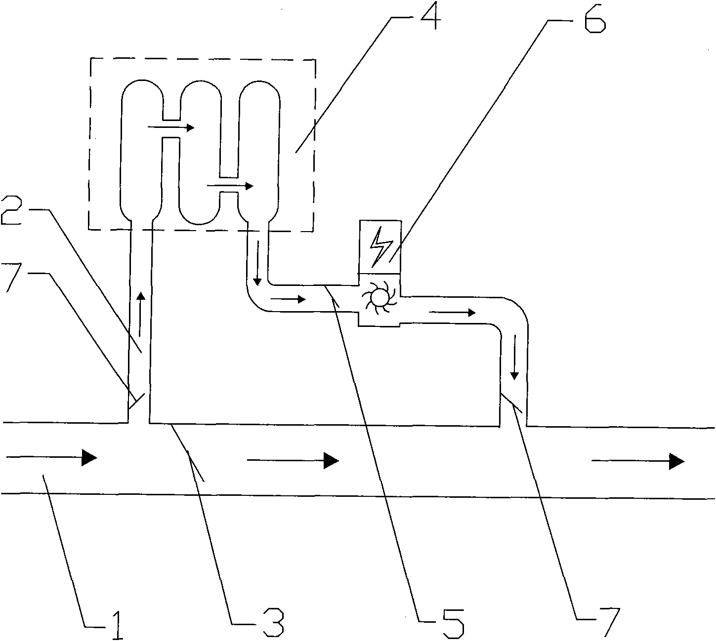 Natural gas pipeline air flow gravitational force driving generation system