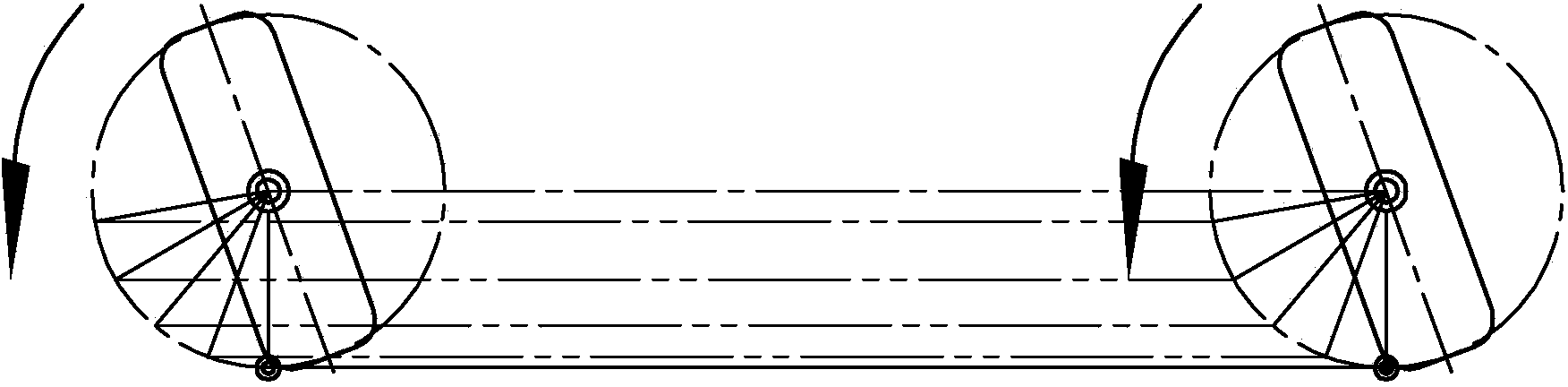 Vehicle longitudinal travel steering mechanism