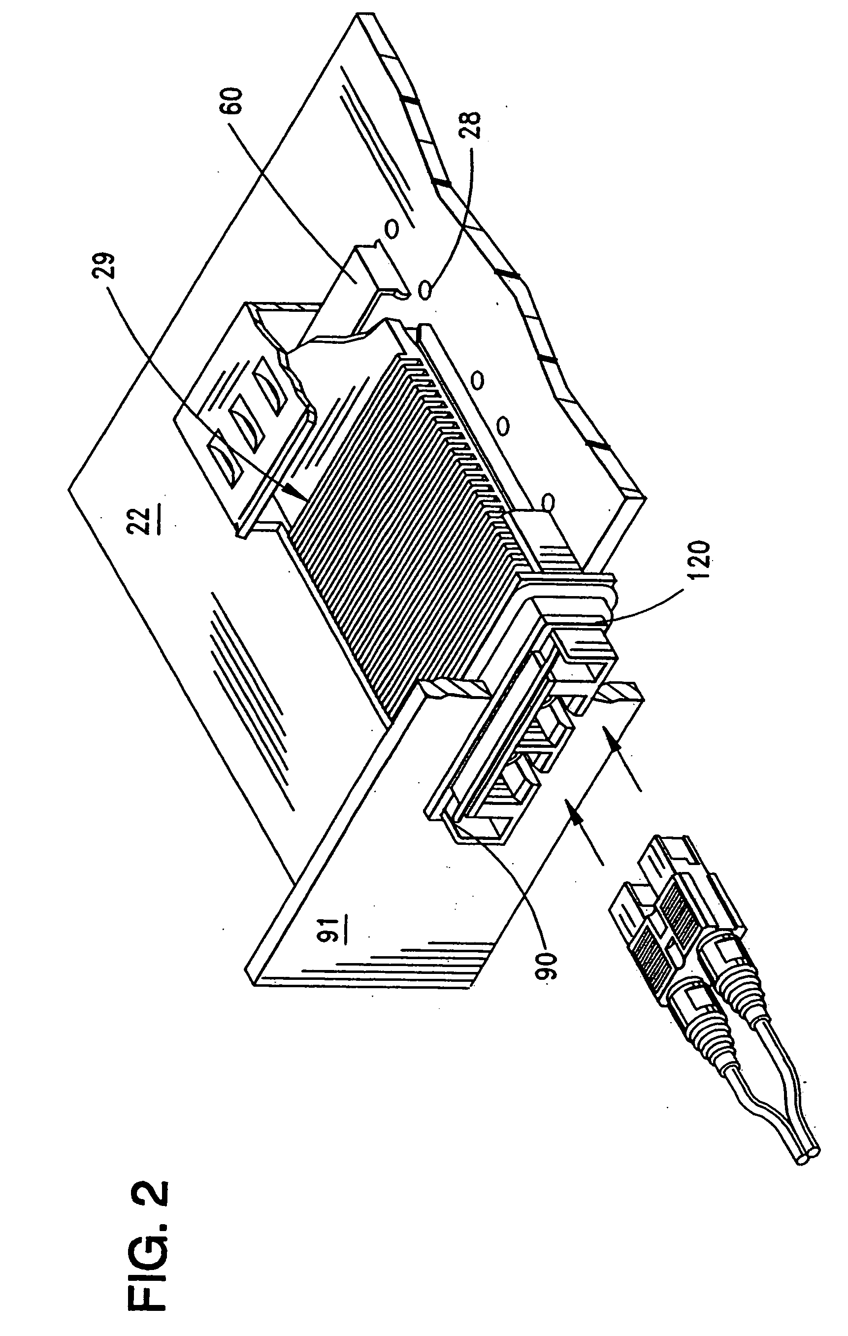 Adapter module with insertion guide aspect