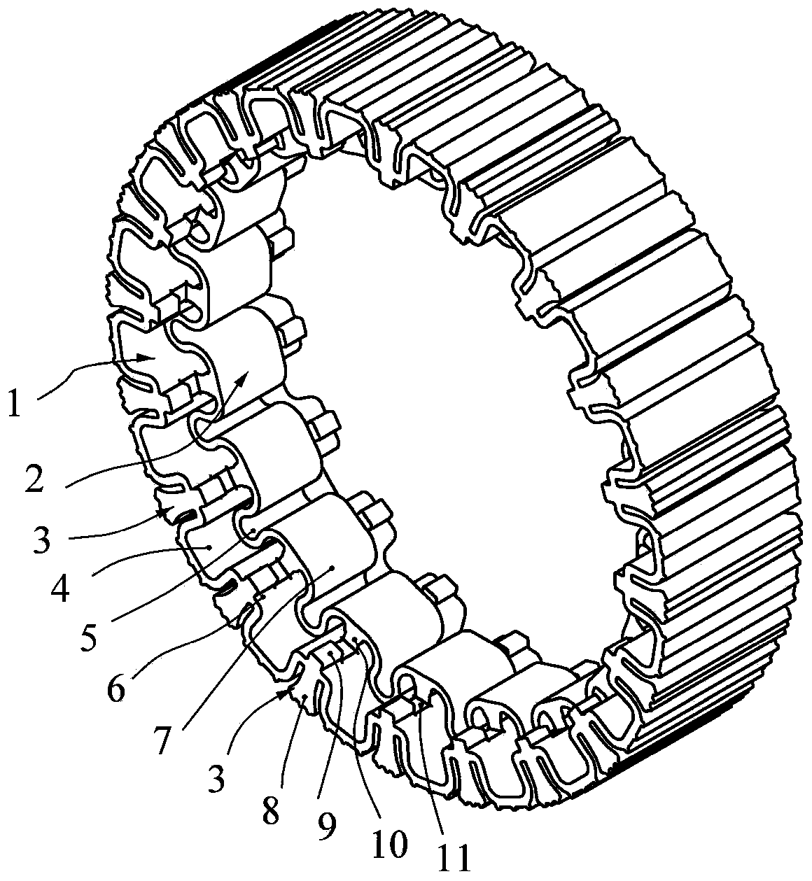 Elastic caterpillar band capable of realizing telescopic deformation