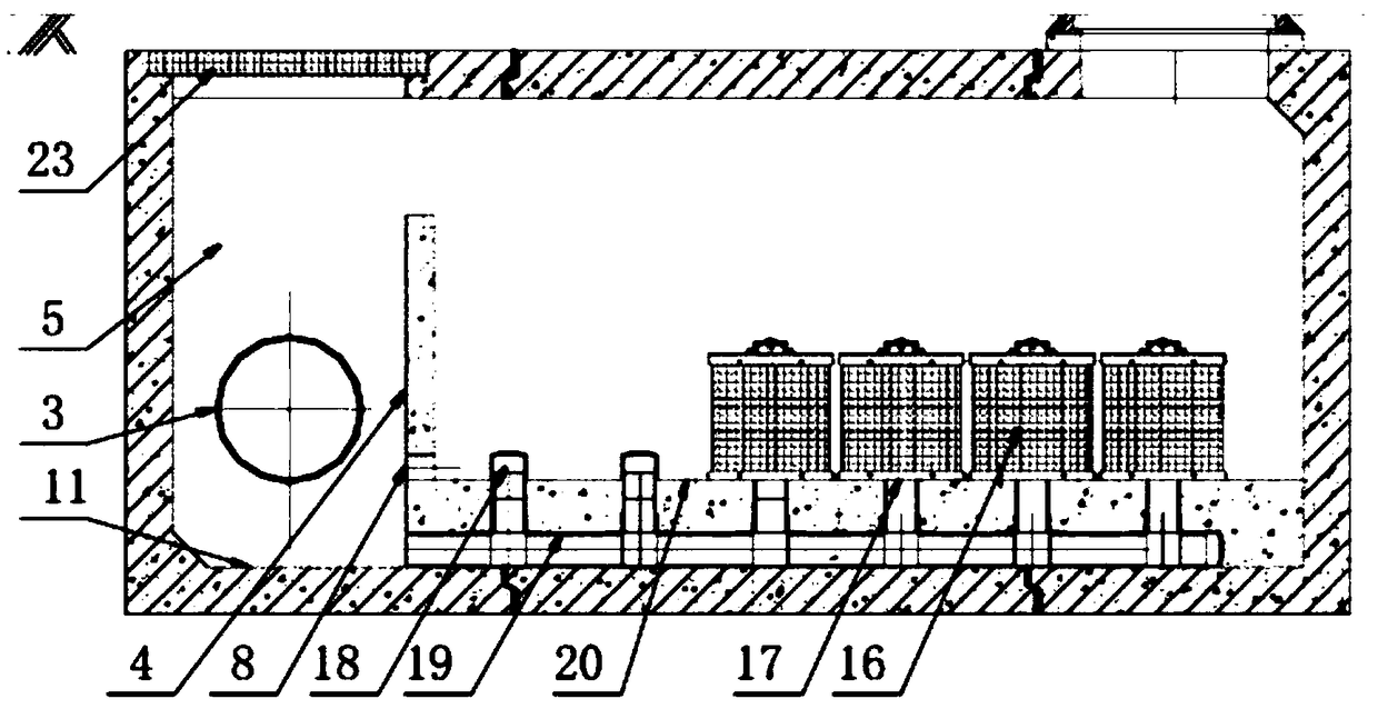 Automatic intercepting filtering pond, and intercepting filtering device, system and method