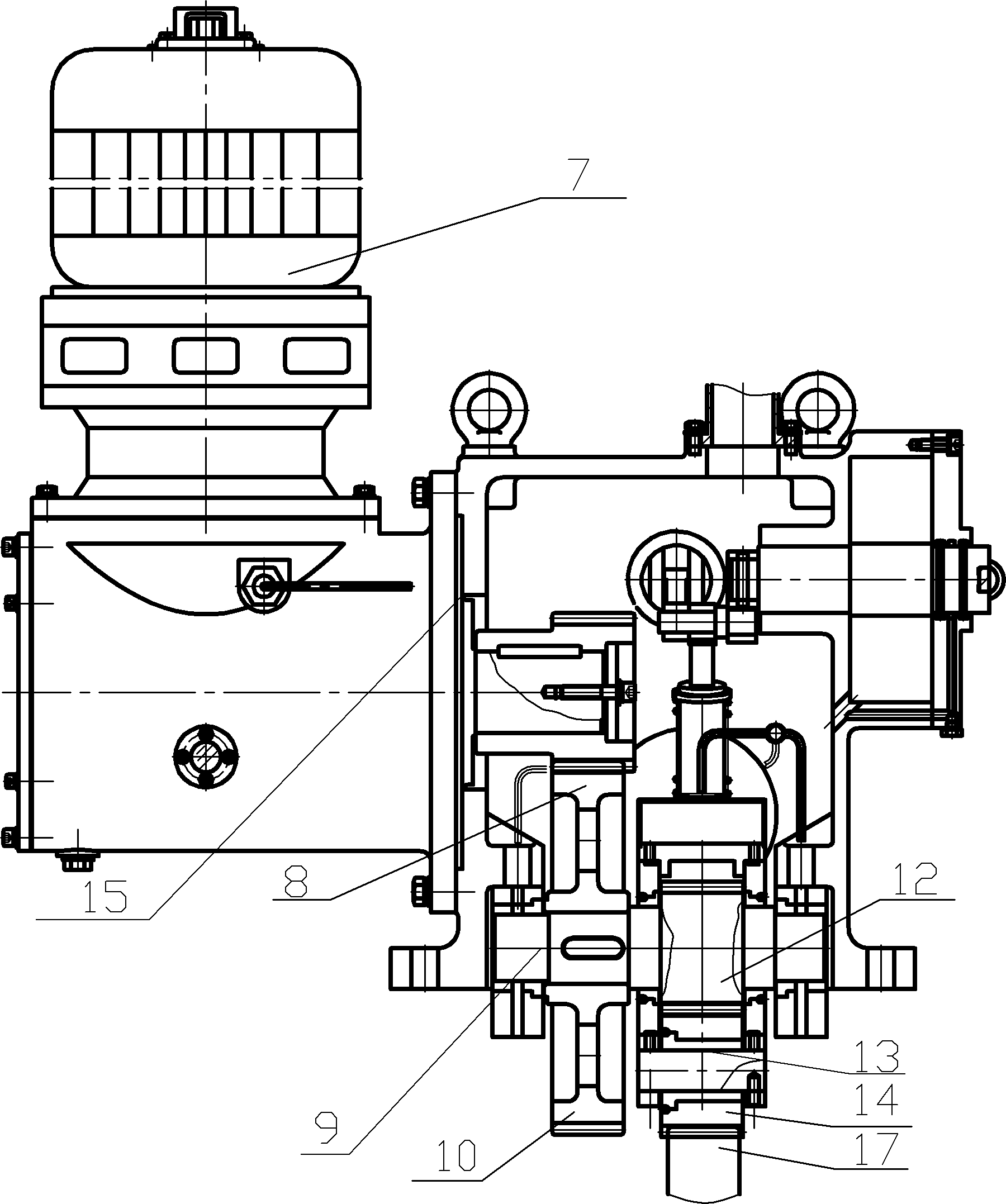 Planetary cycloid pin wheel balance wheel throw-in type barring device