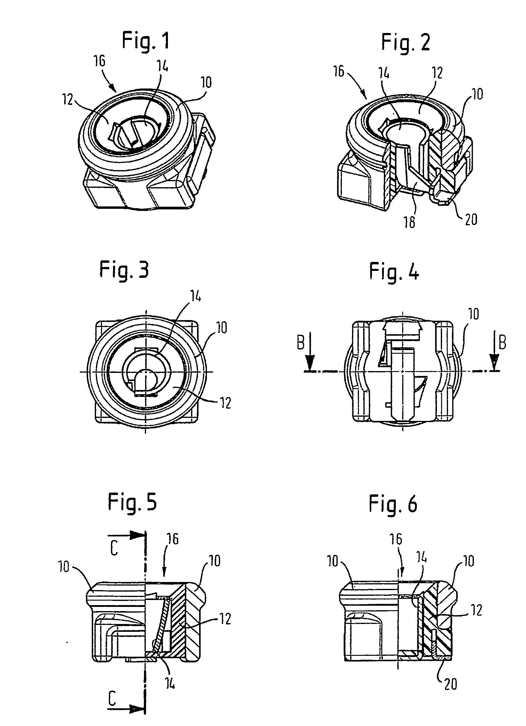 Coaxial plug-in connector comprising a contact mechanism for electrical contact