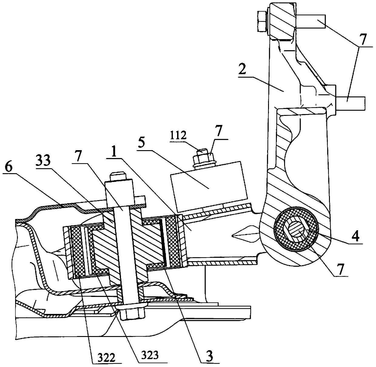Torsion-resistant suspension structure of power assembly