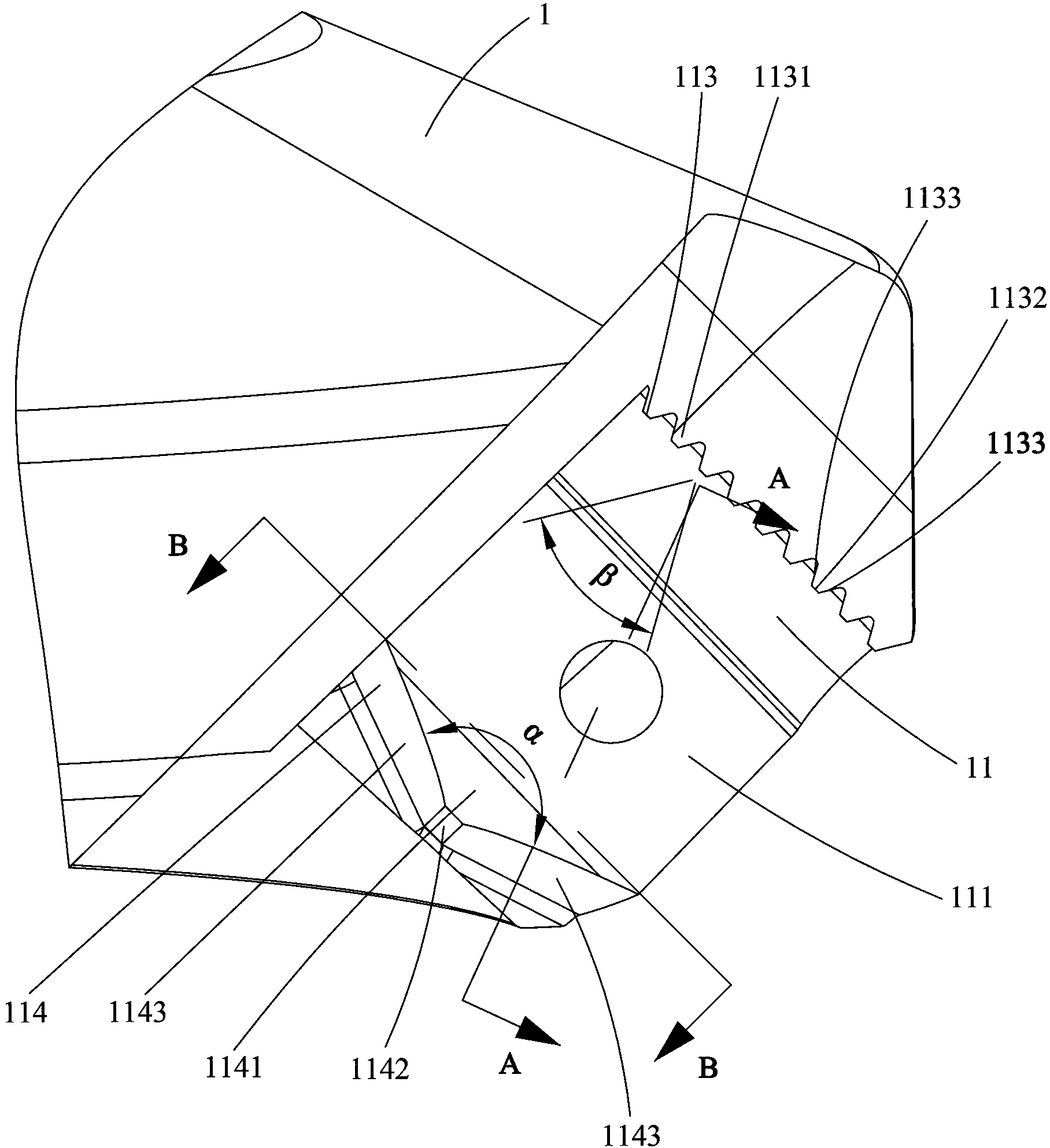 Rotary cutting tool with stable structure