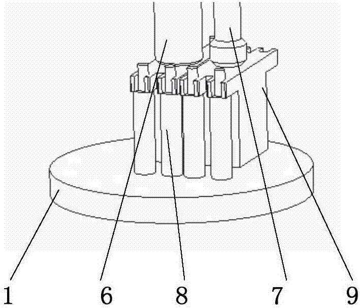 Multi-finger robot end effector with variable grabbing range and method