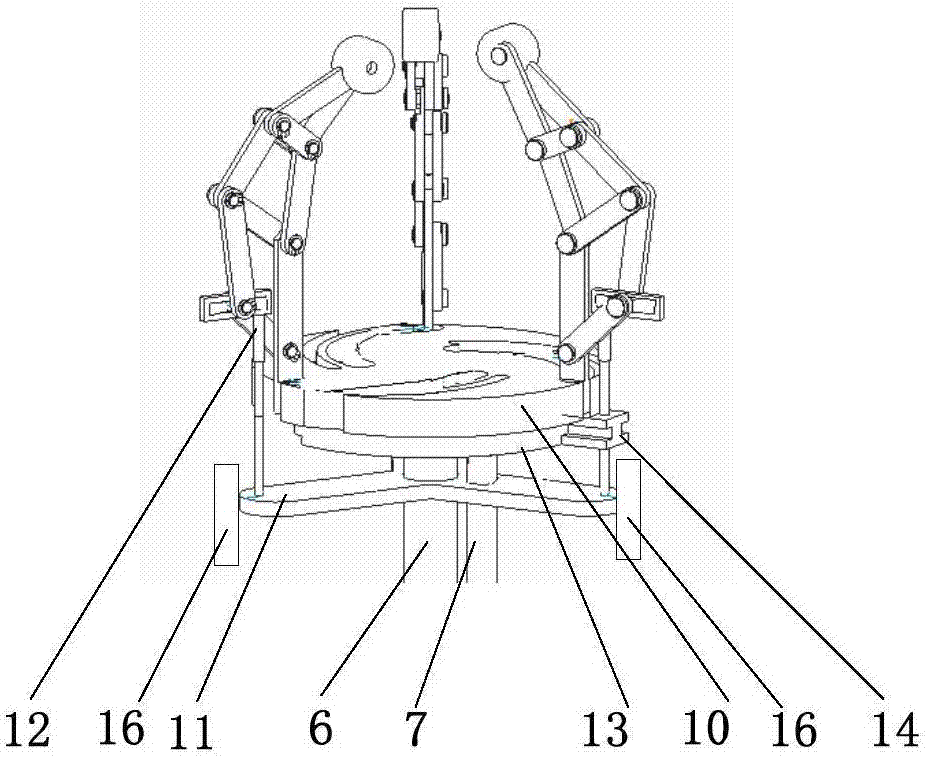 Multi-finger robot end effector with variable grabbing range and method