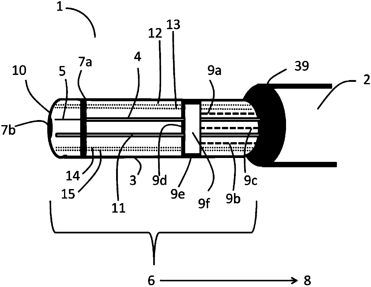 Autonomously controllable pull wire injection catheter, robotic system comprising said catheter and method for operating the same