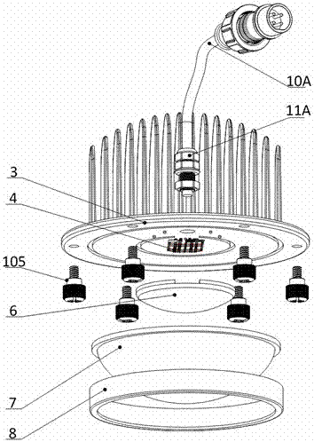 LED (light-emitting diode) street lamp using lamp shell as mounting interface support structure