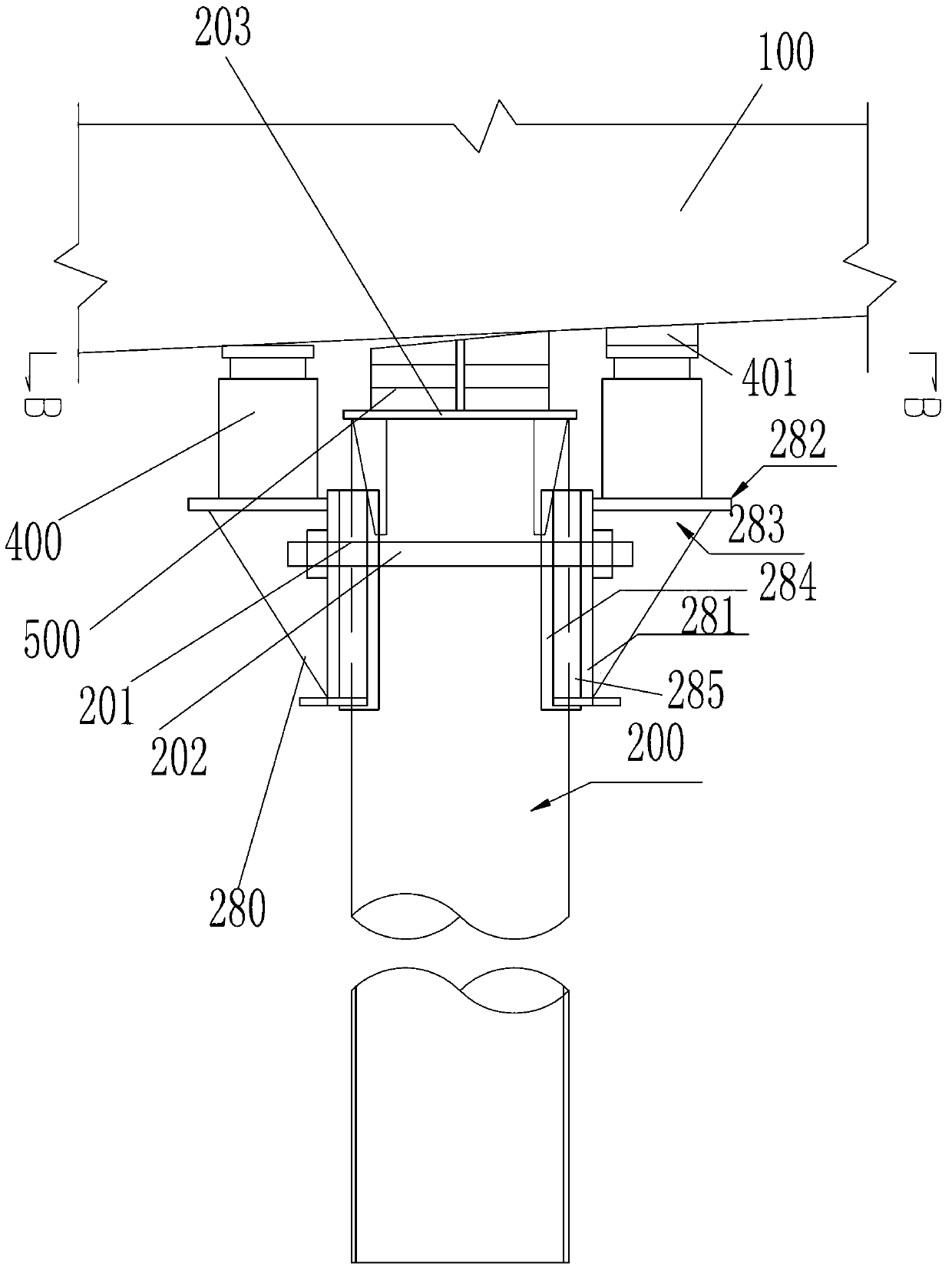 Method for prepressing single large-tonnage temporary steel pipe support and then resisting beam bottom during dismantling bridge beam body, and device thereof