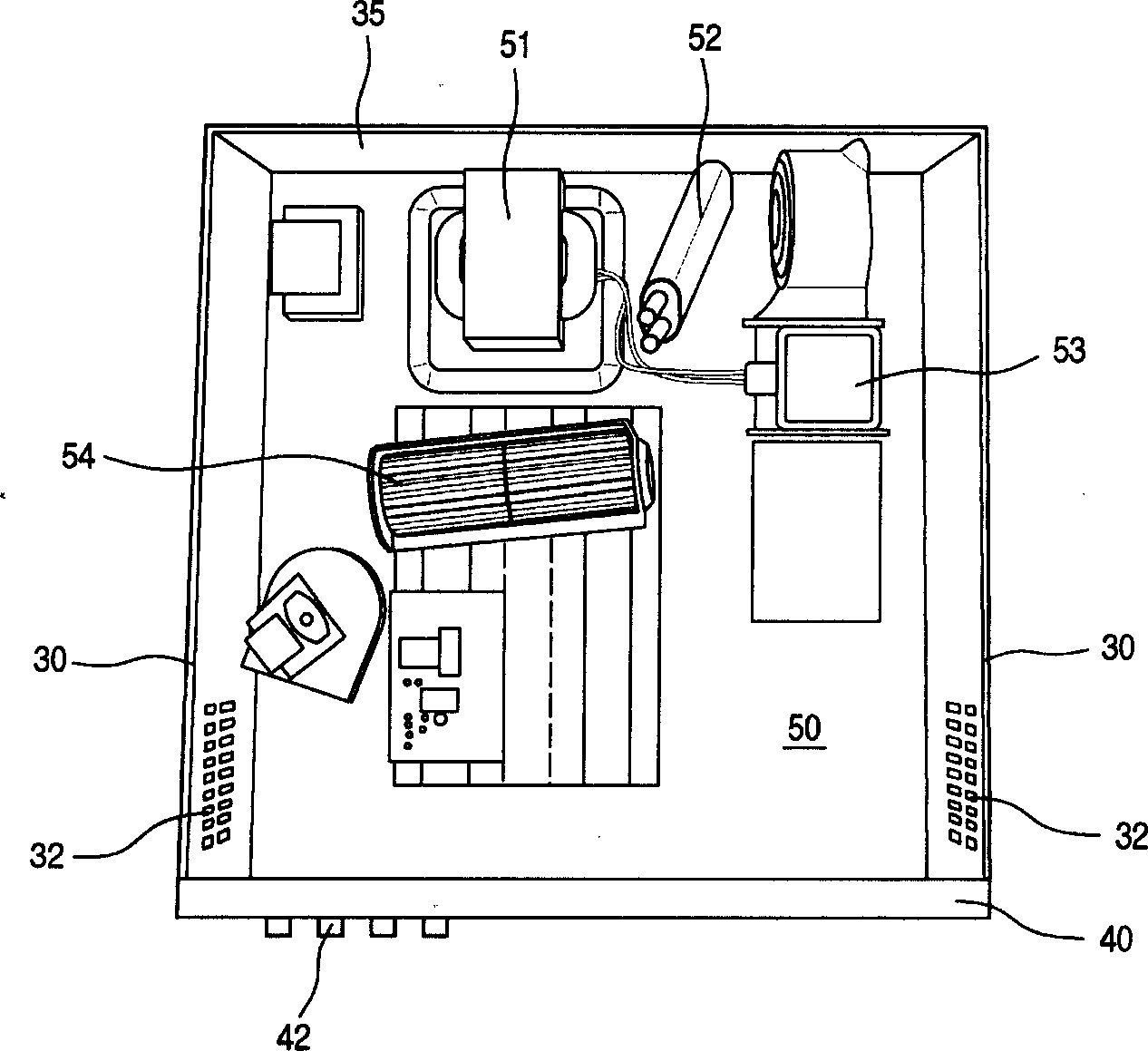 Electric coutrol chamber cooling system for electric oven