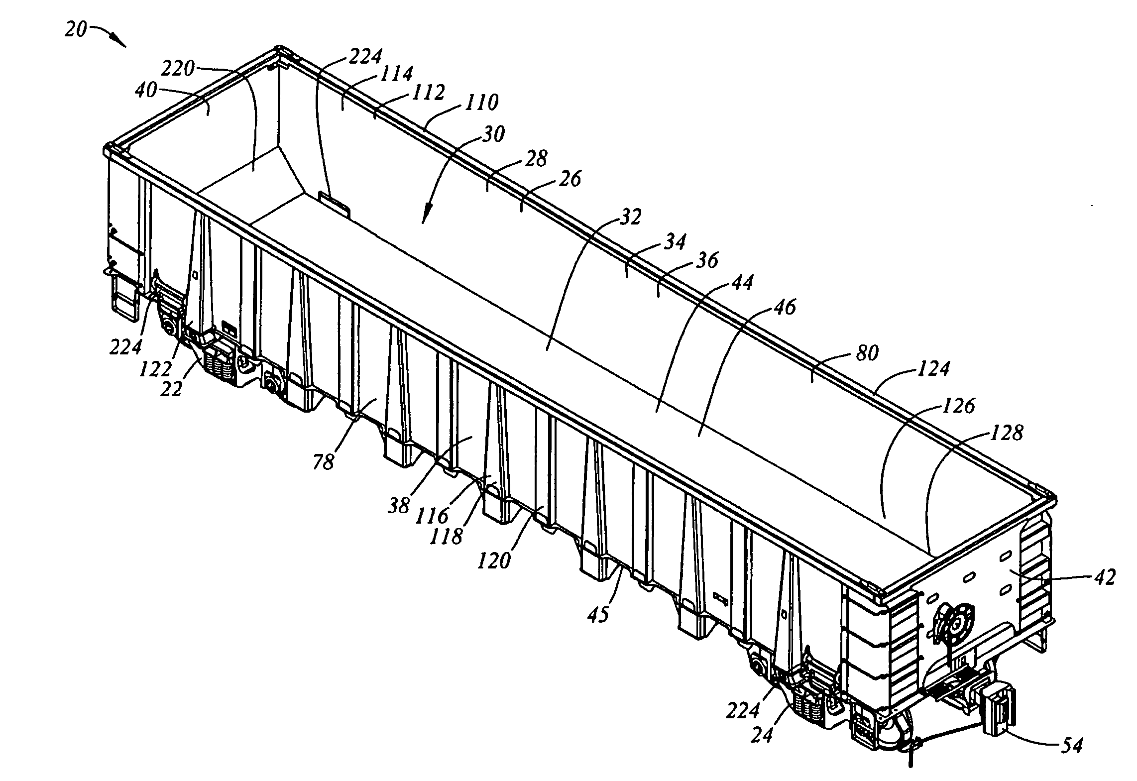 Rail road freight car structure