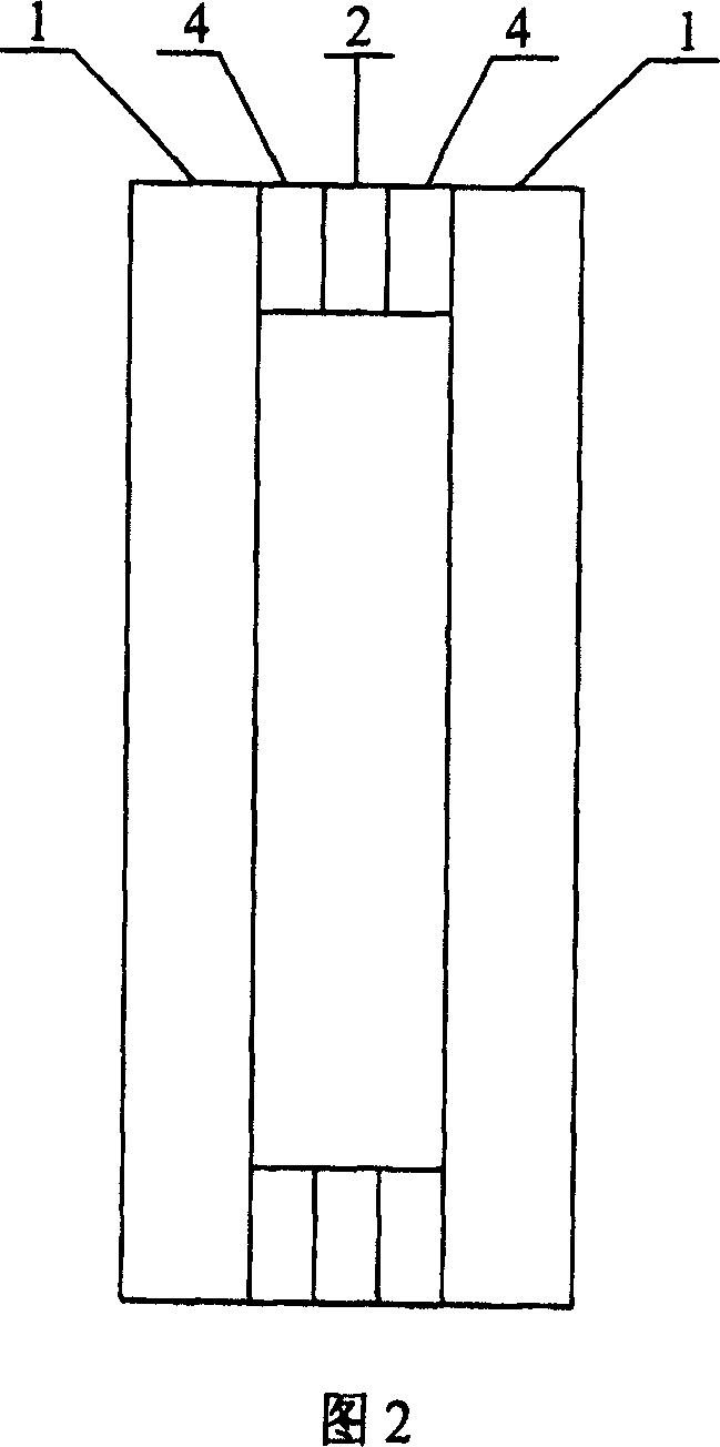 Three-electrode field transmitting displaying device with glass strip array as separated pole and production thereof