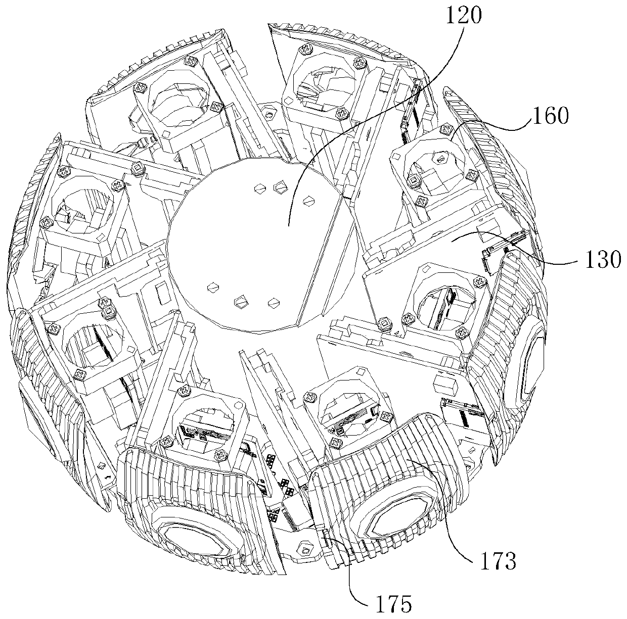 Combined multi-camera group panoramic camera