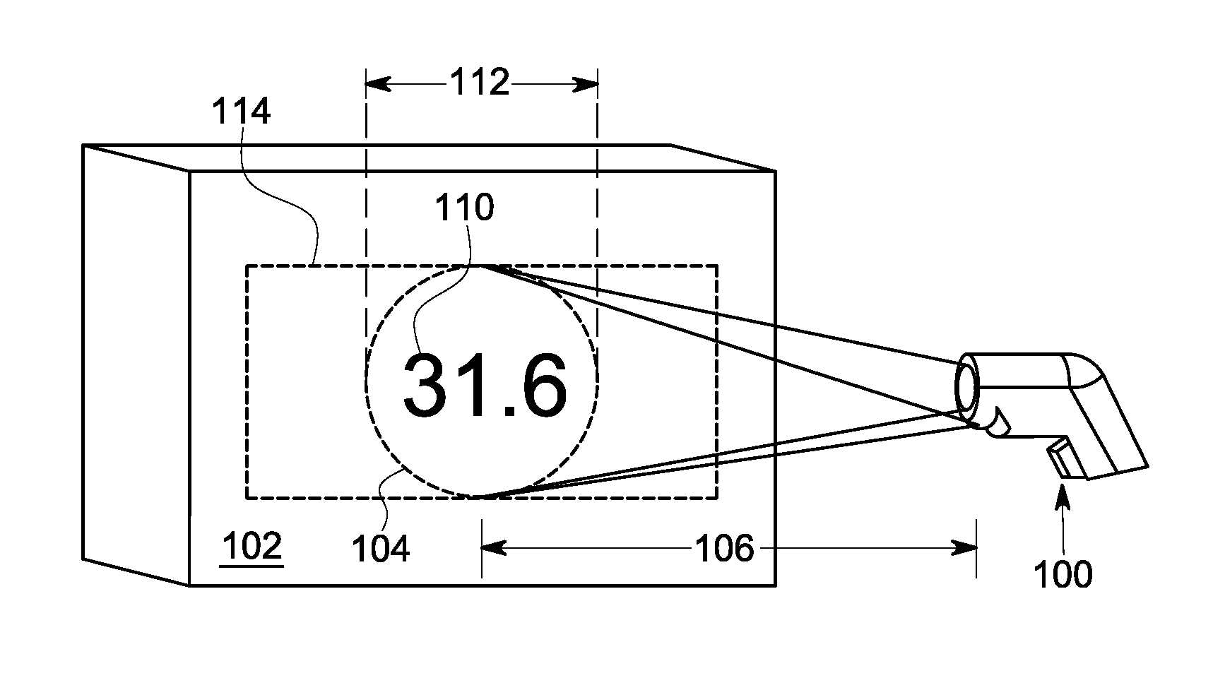 Method and apparatus for displaying the temperature of an object