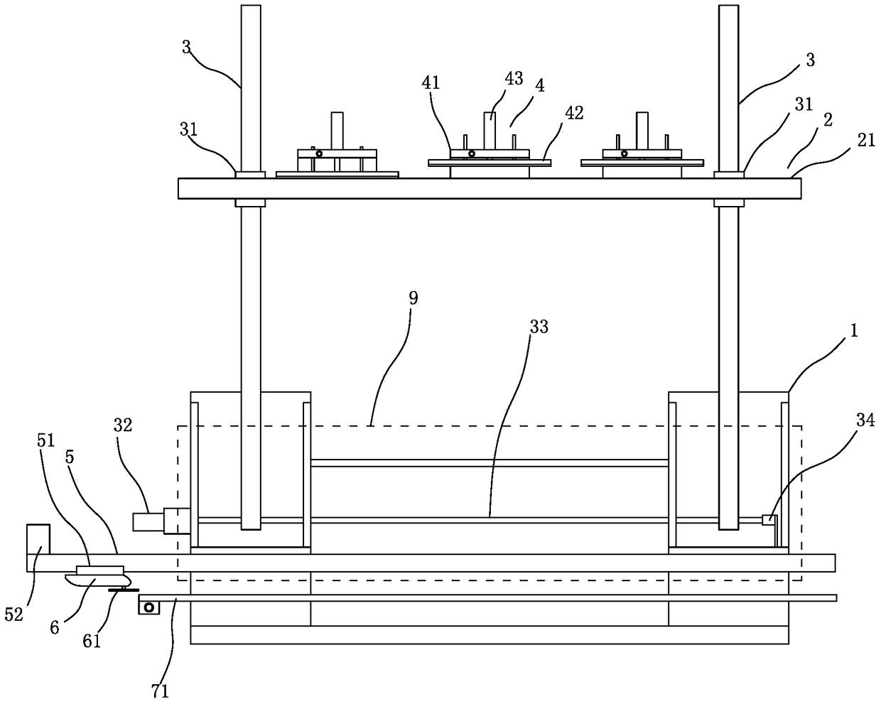 A fabric quantitative cutting machine