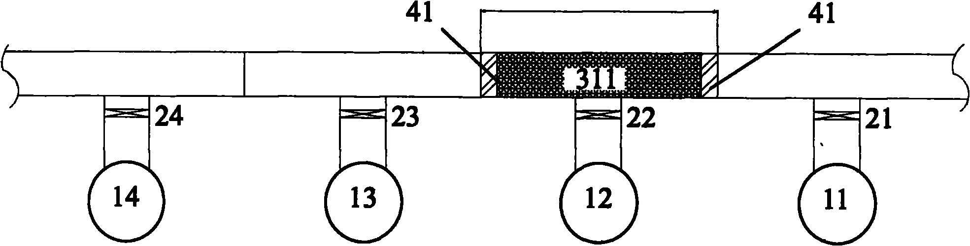 On-line changing method of hot blast main duct of blast furnace