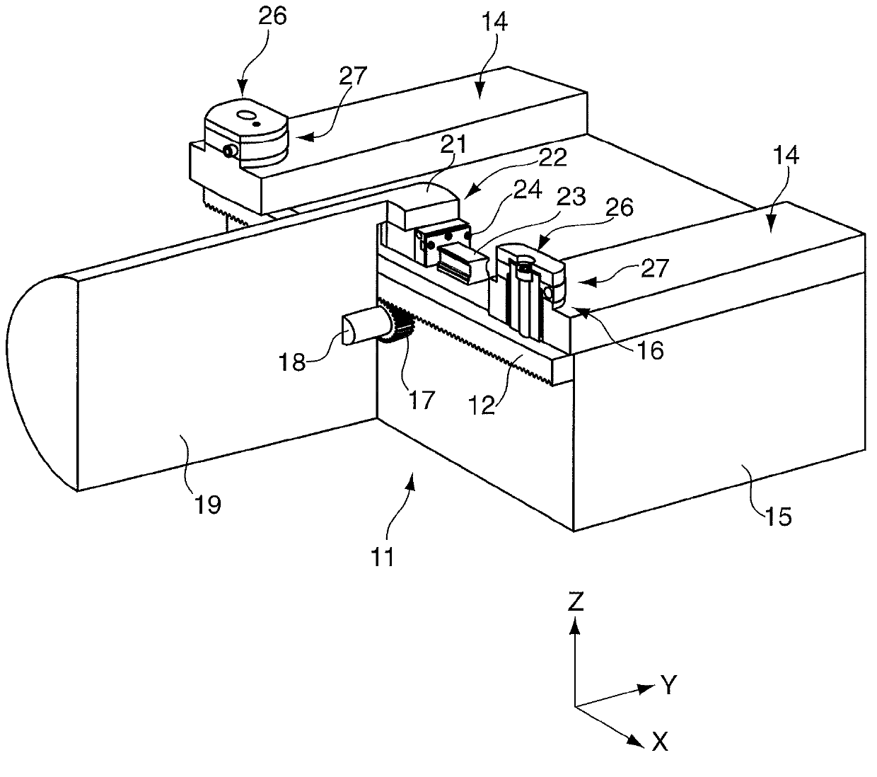 Mechanism for tooth clearance adjustment and linear actuation