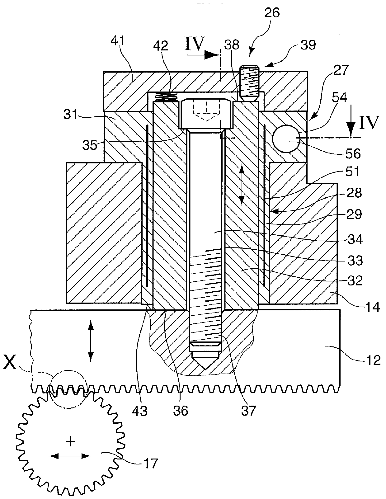 Mechanism for tooth clearance adjustment and linear actuation