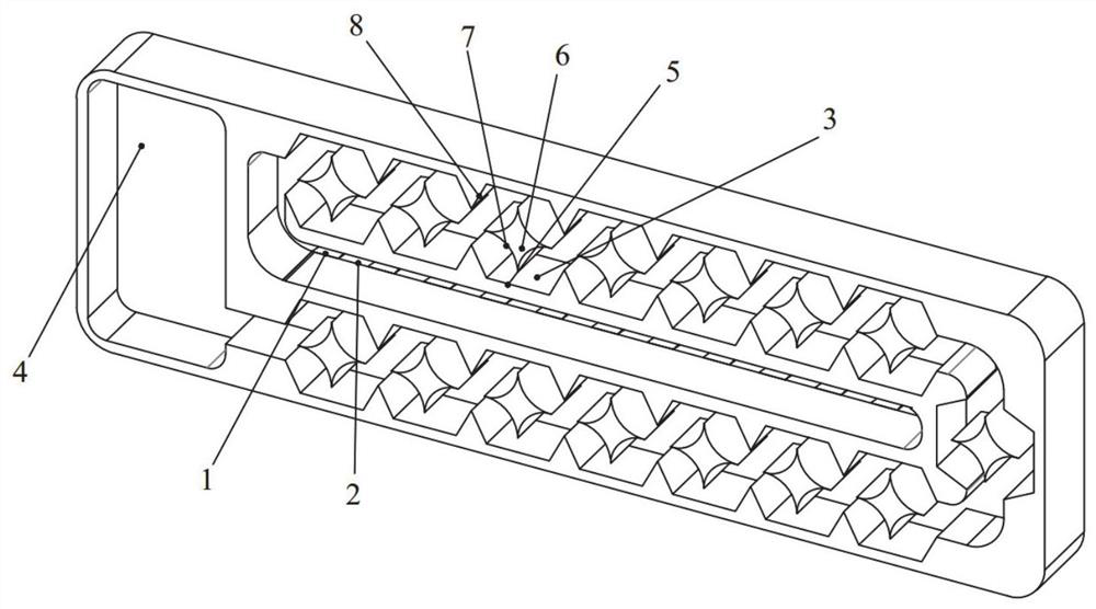 A star-shaped labyrinth flow channel drip irrigation irrigator