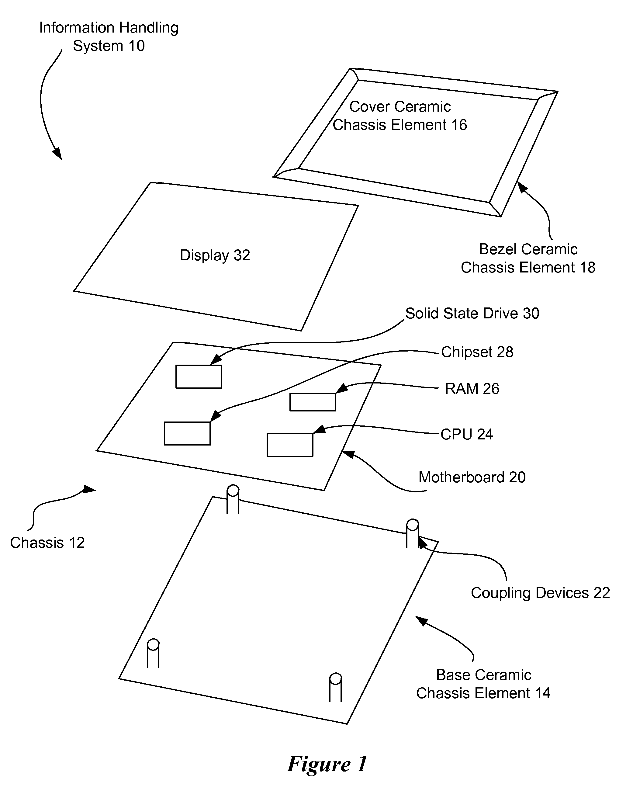 Metal ceramic chassis for portable devices