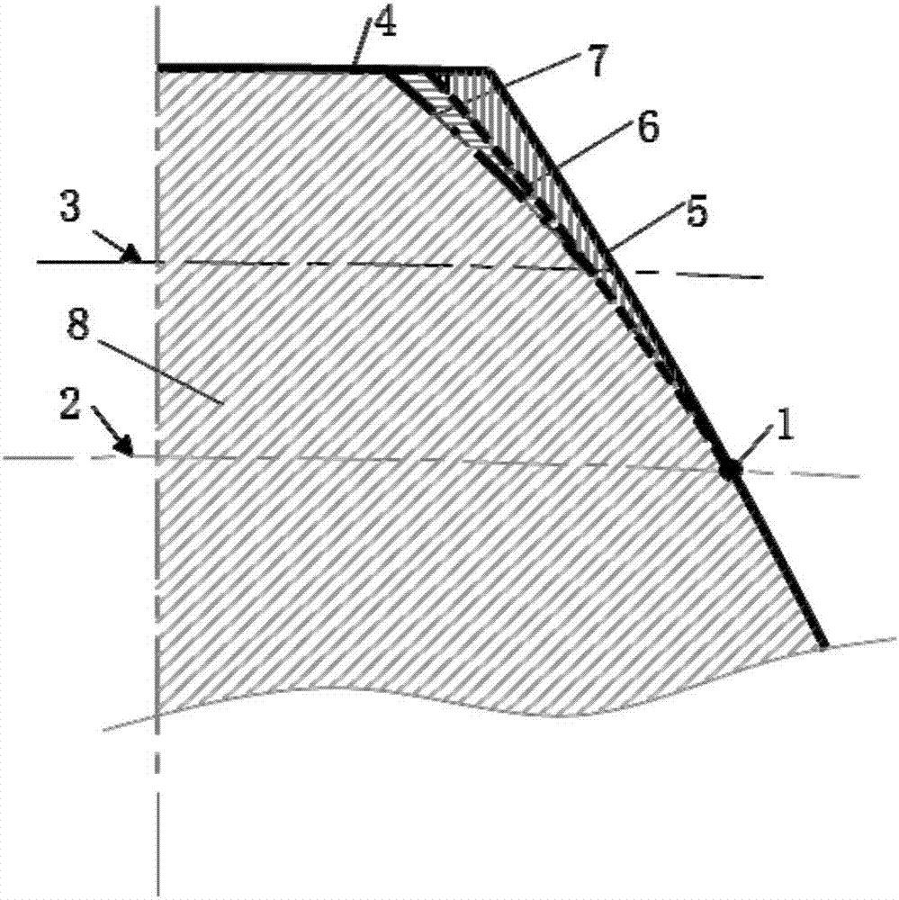 Gear top edge modifying method for improving gluing bearing capacity of involute cylindrical gear