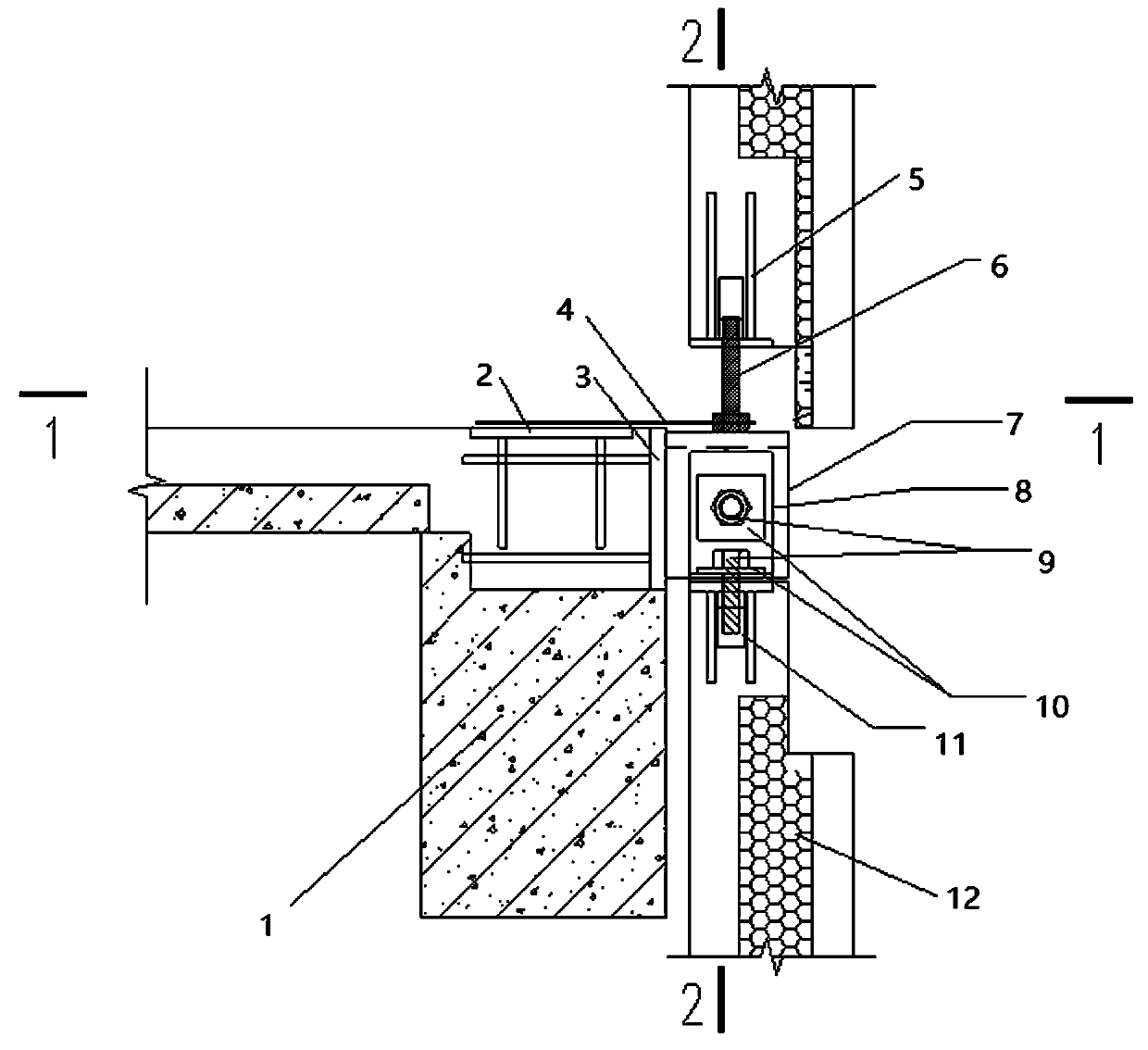 PC externally-hung wallboard connecting structure and mounting method of PC externally-hung wallboards