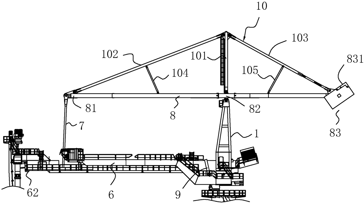 Bulk cargo loading and unloading equipment and its balance boom system