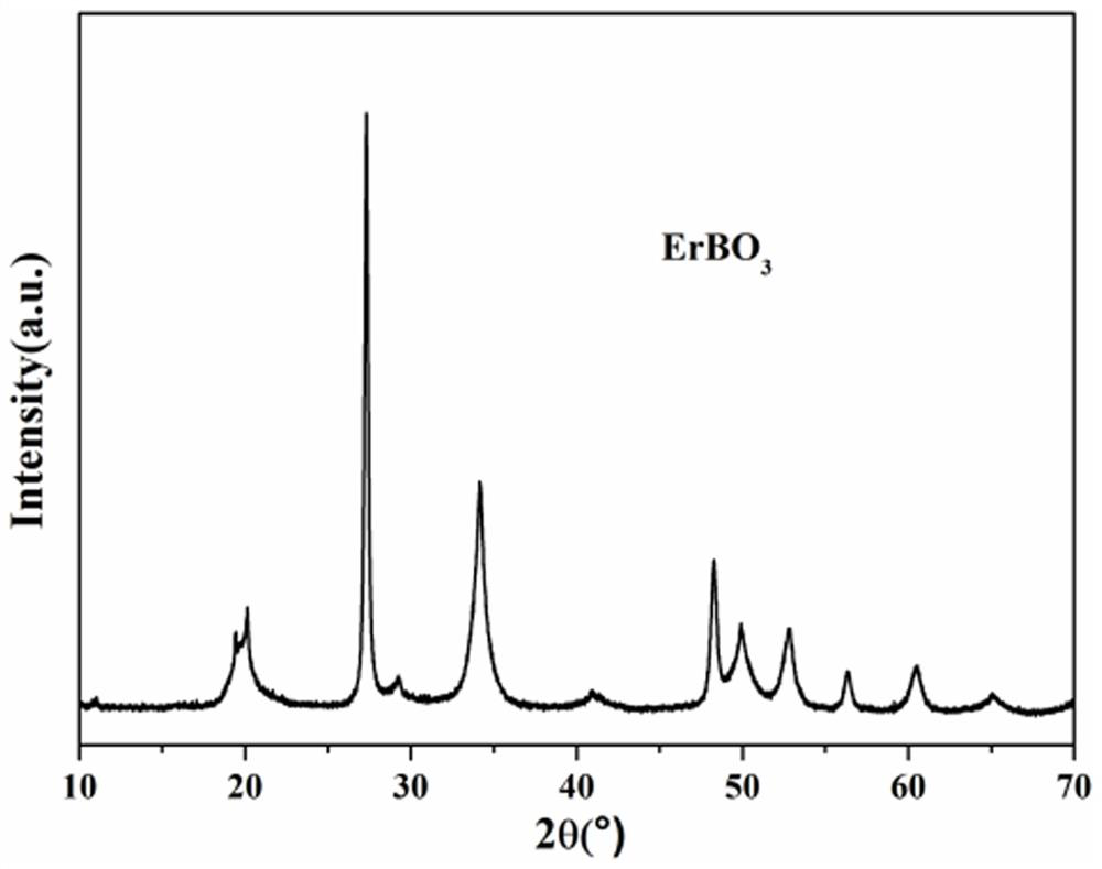 Preparation method of flower-ball-shaped ErBO3 photocatalyst composed of multiple lamellar petals