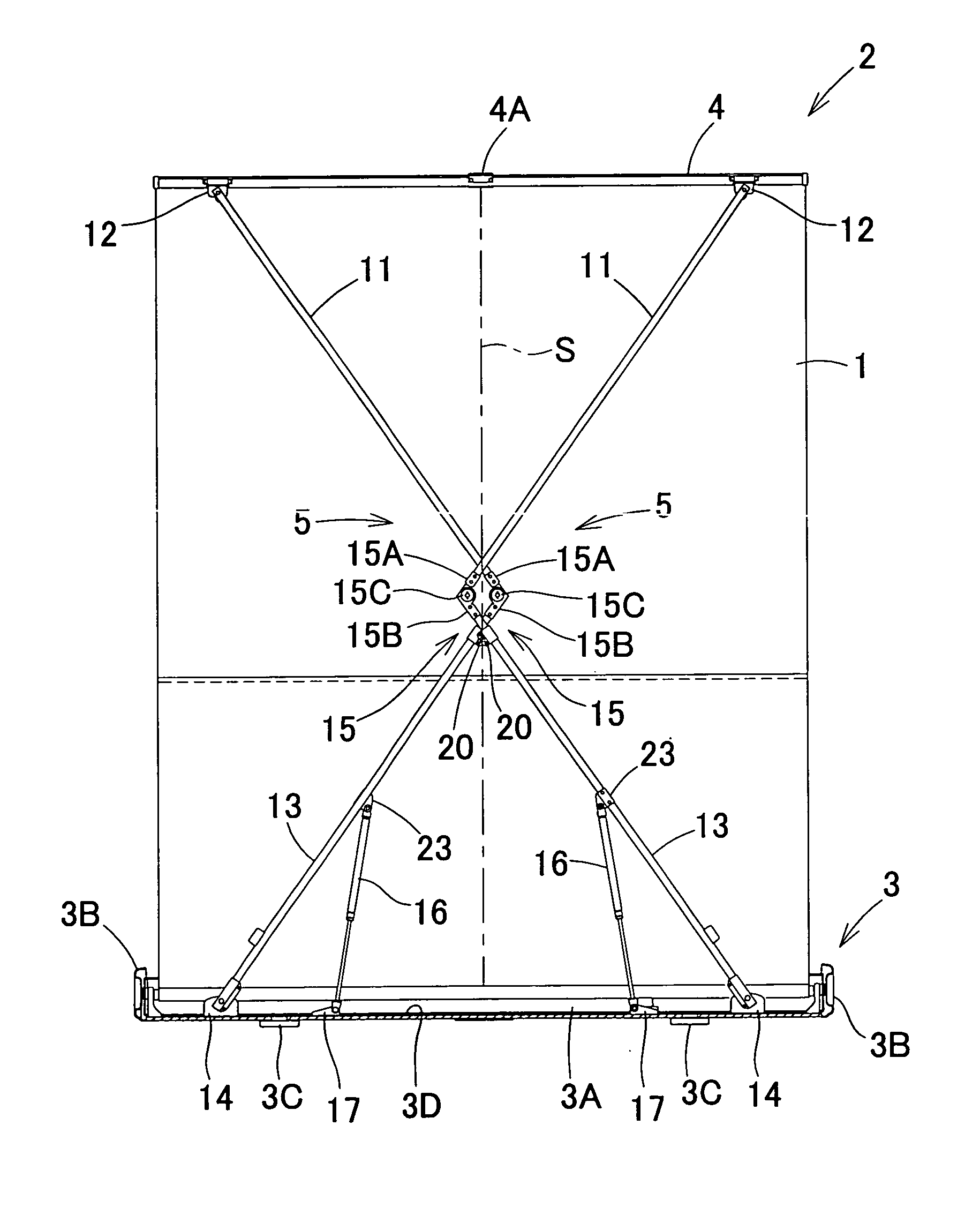 Self-contained manual lifting screen