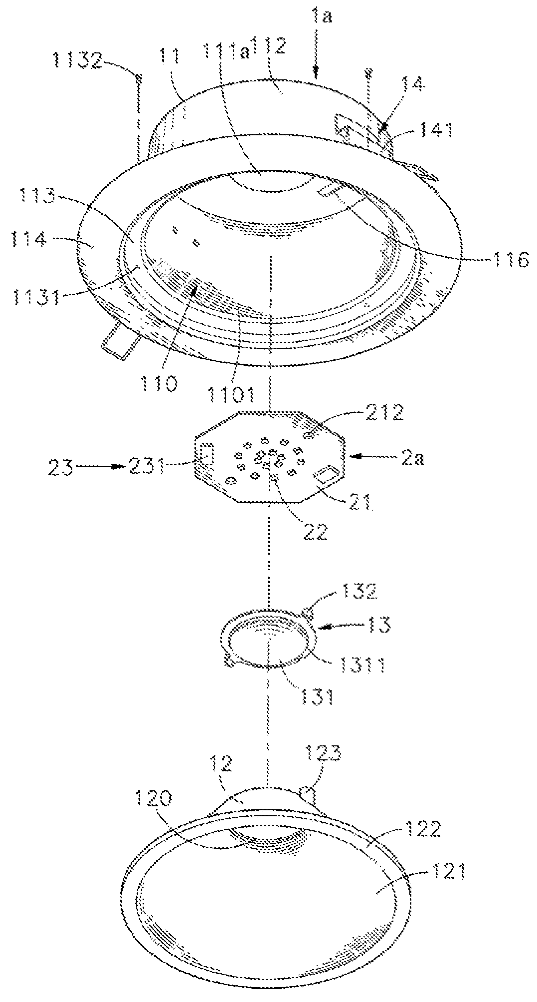 LED lighting device having a structural design that effectively increases the surface area of the circuit board for circuit layout