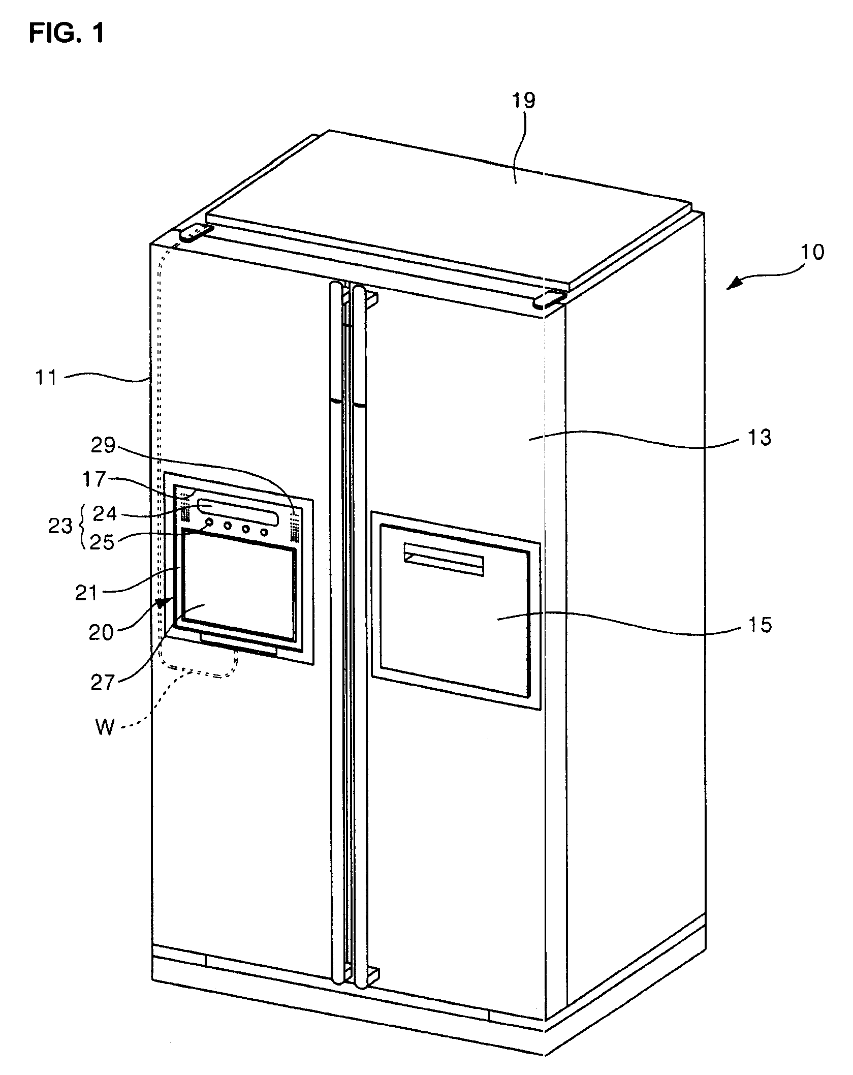 Mounting structure for display unit in refrigerator