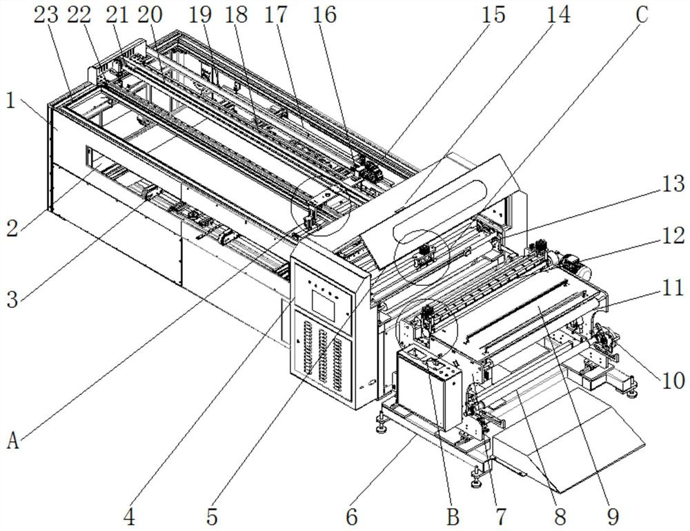 A two-way automatic cutting and laminating machine