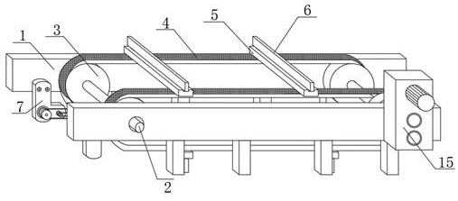 Rectangular secondary sedimentation tank mud scraper deviation rectifying device