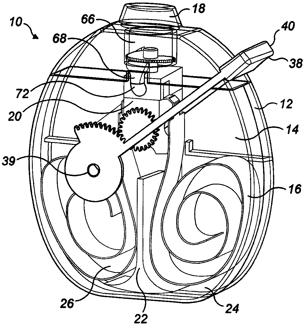 Dry powder inhaler with blister bursting device