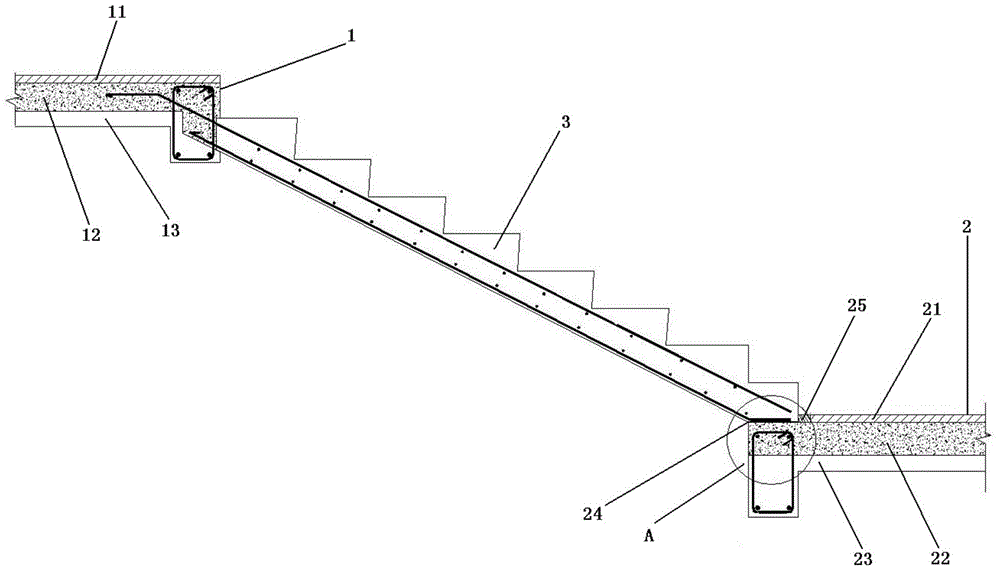 Full precast concrete stair sliding connecting system and construction method thereof
