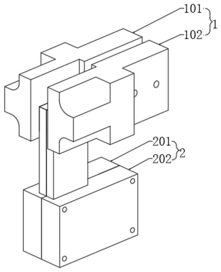 A self-adaptive digital meter plug grabbing tooling structure