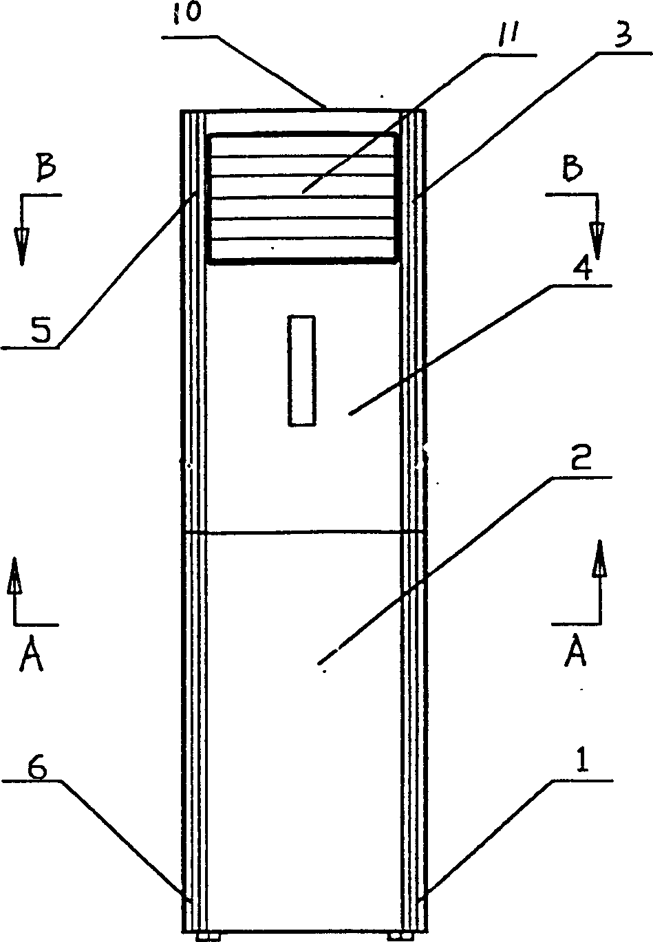 Indoor cabinet type unit of split air conditioner