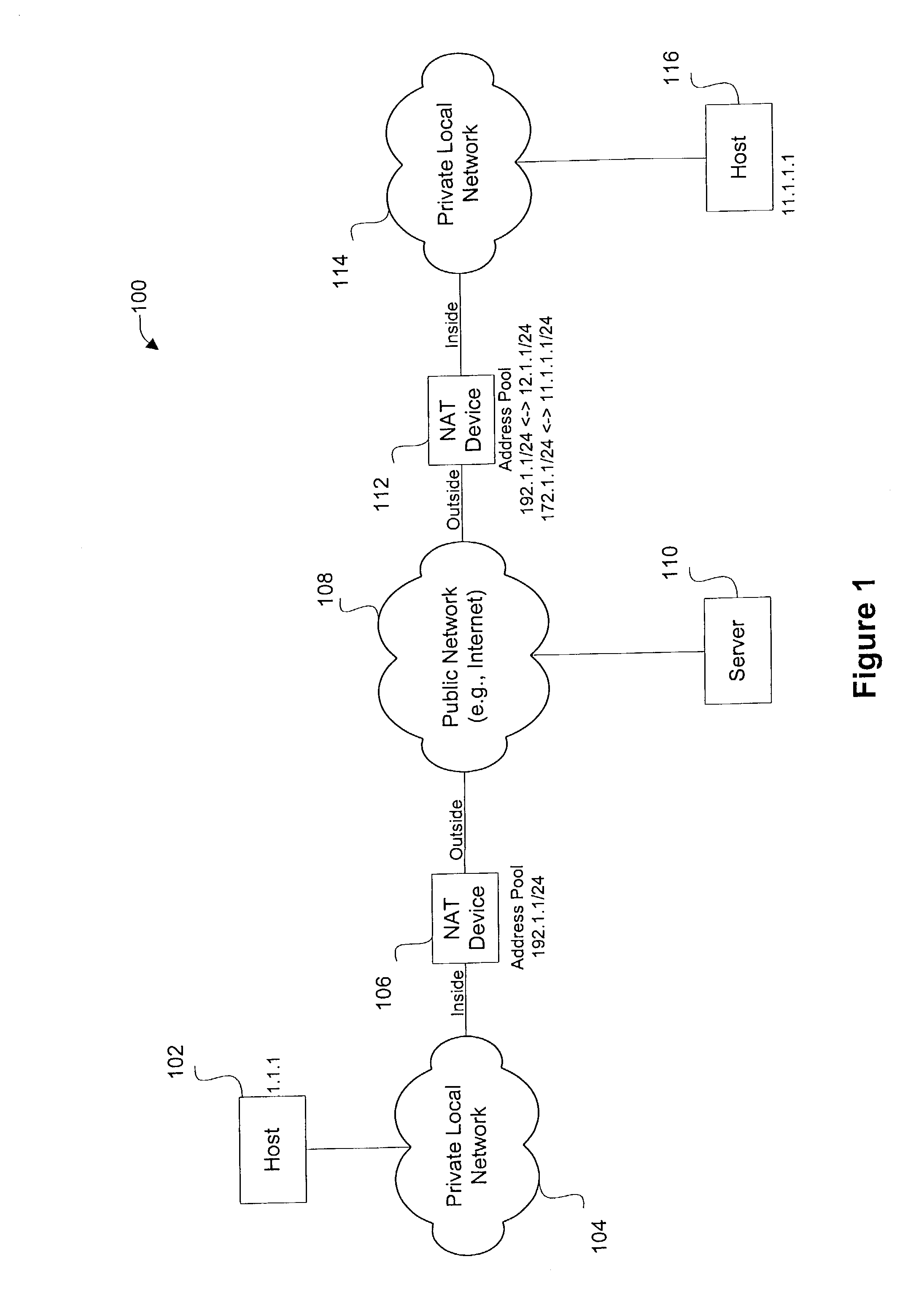 Method and apparatus for handling embedded address in data sent through multiple network address translation (NAT) devices