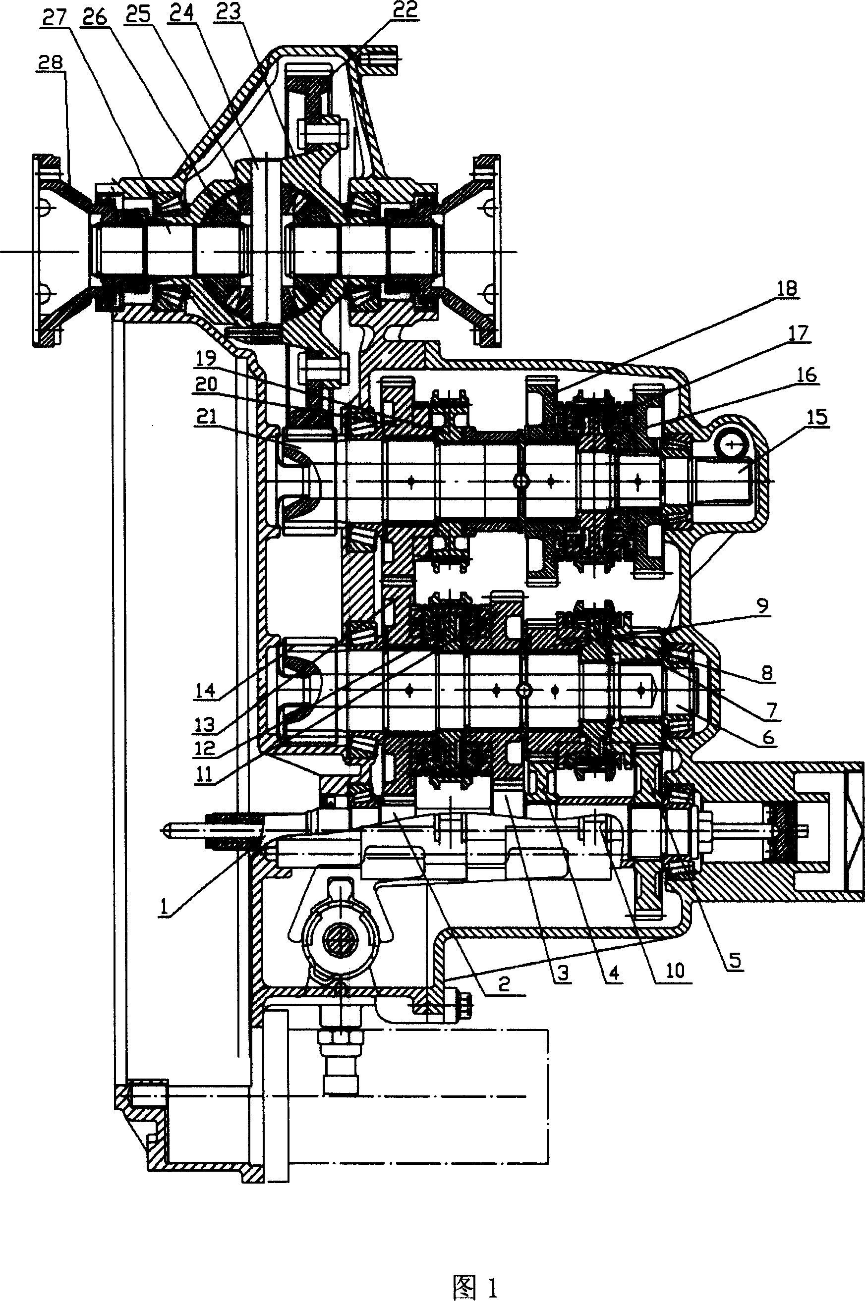 Six-speed mechanical saloon car transmission