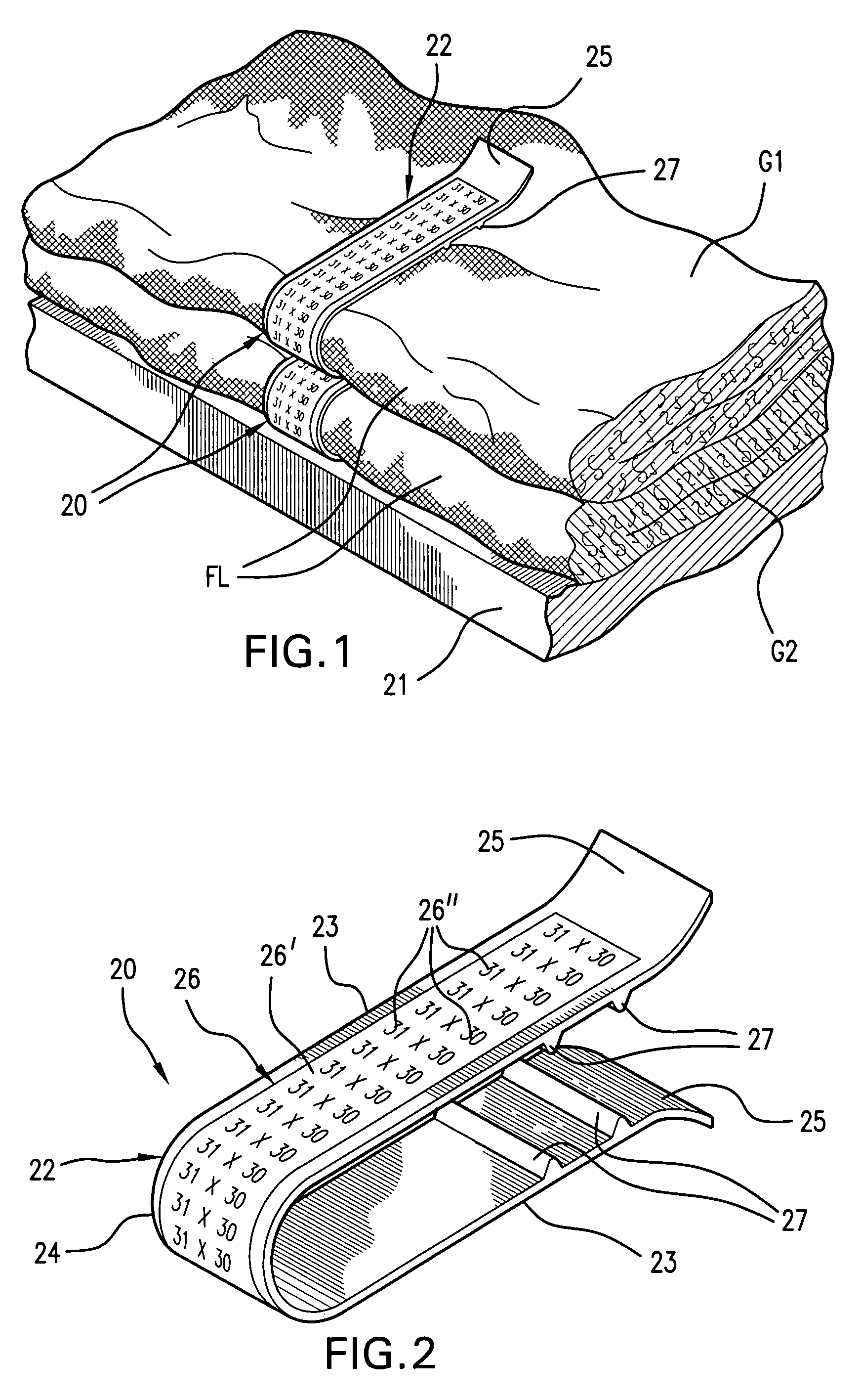 Garment marking clip and label strip