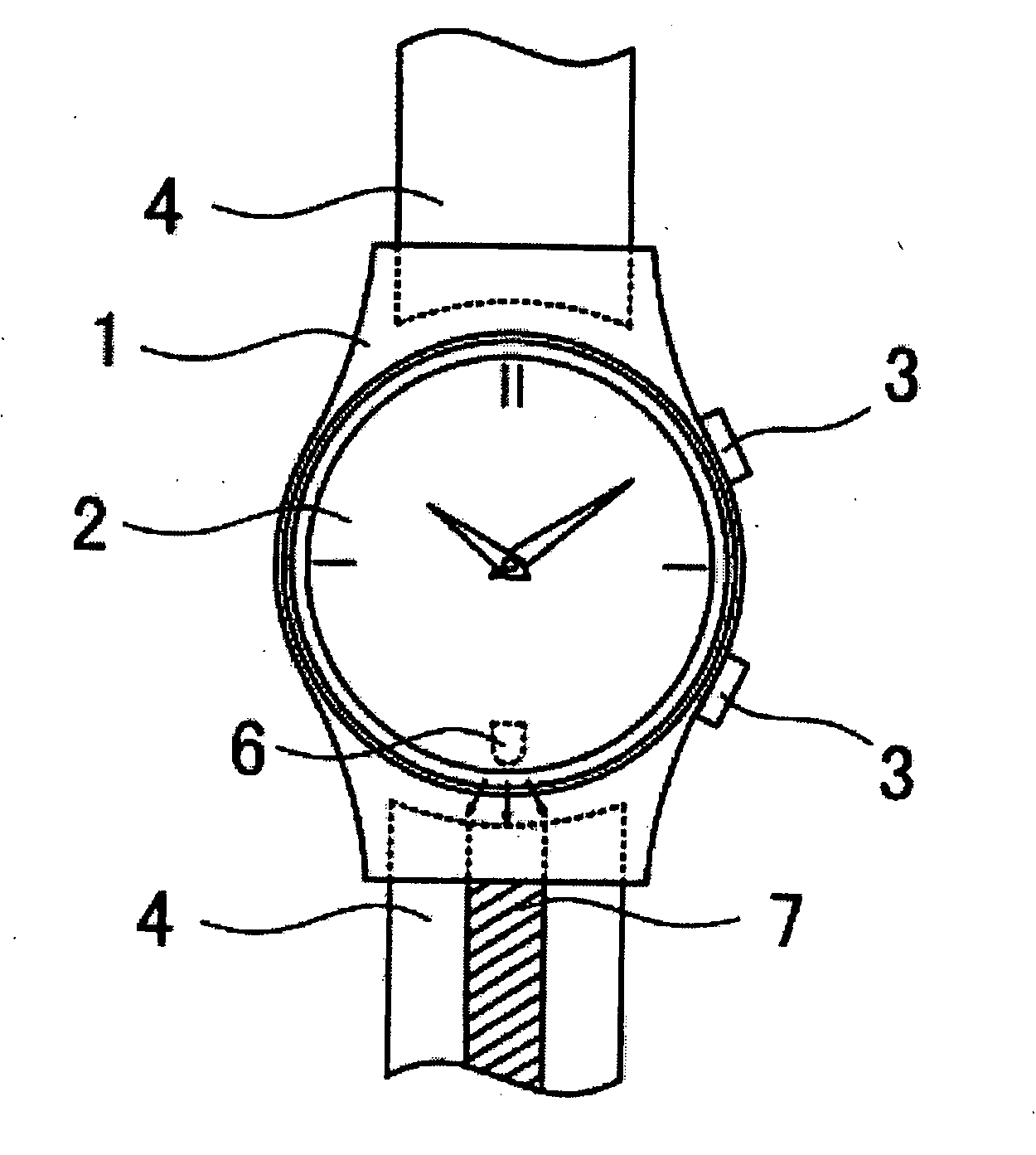 Worn type electronic device and biological measuring apparatus provided with the same