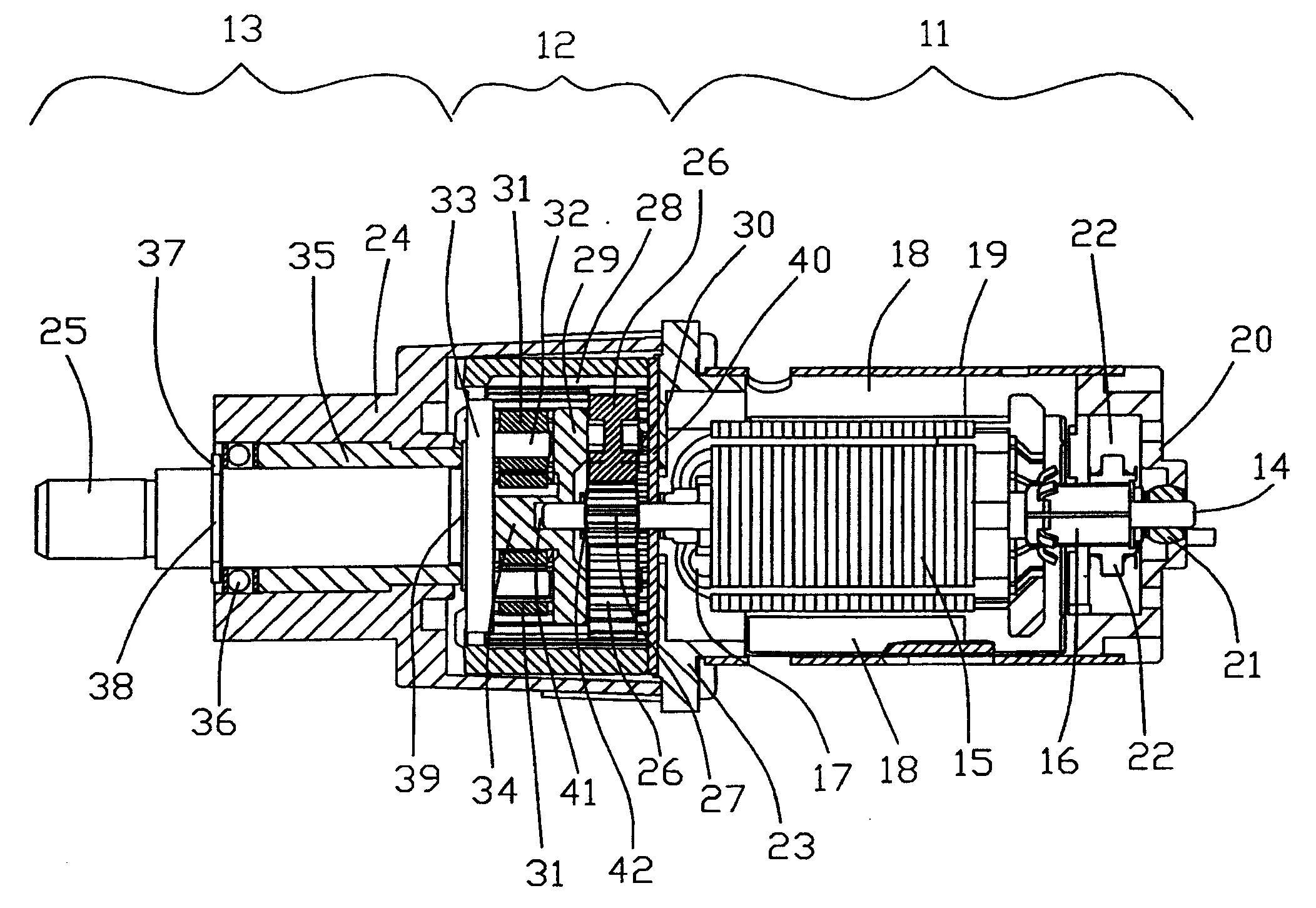 Speed changeable motor for power tool