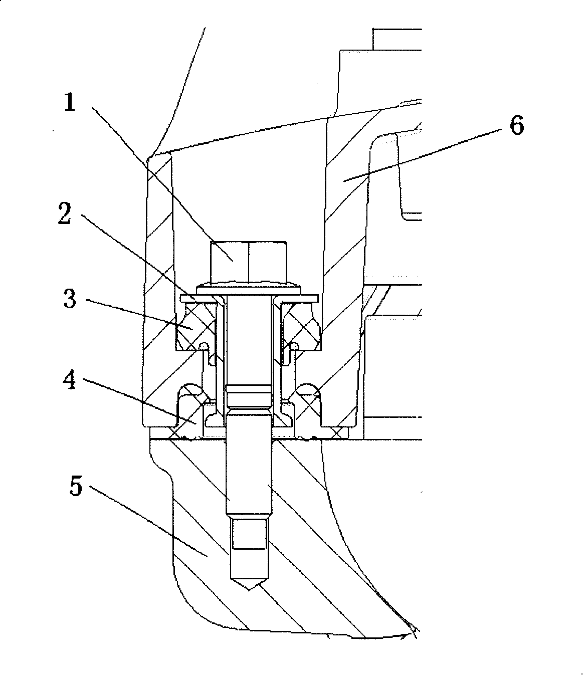 Valve chamber cover vibration damping connection device