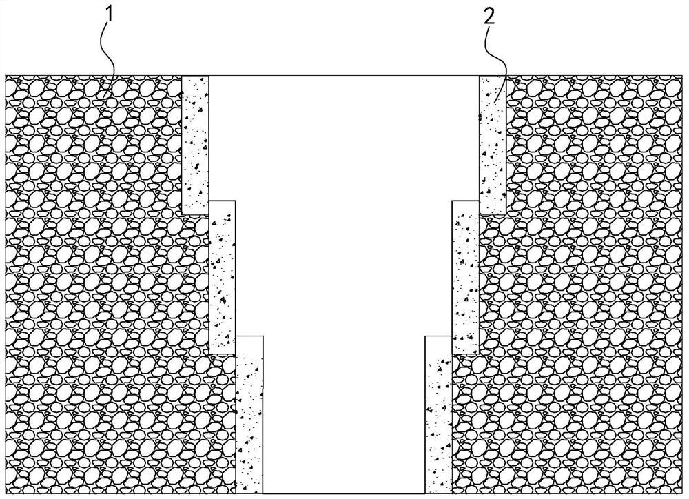 Hole-forming construction process for slope-protecting pile in complex geologic environment