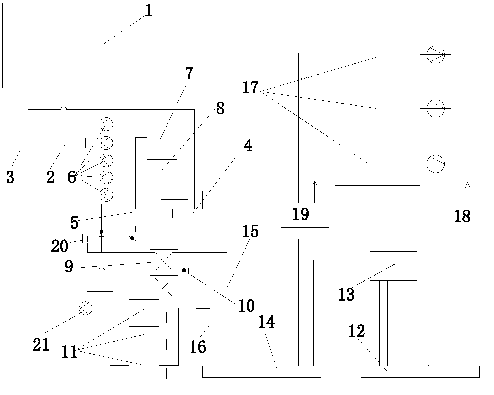 Commercial complex air-conditioning energy recycling method and system