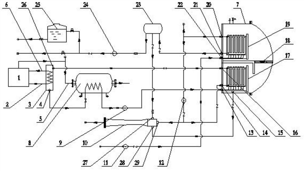 A seawater desalination system for recovering various waste heat of diesel engines